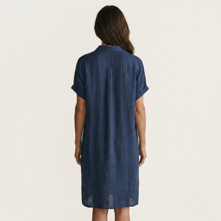 Nidalie | Midi Shirt Dress with Rolled Cuffs