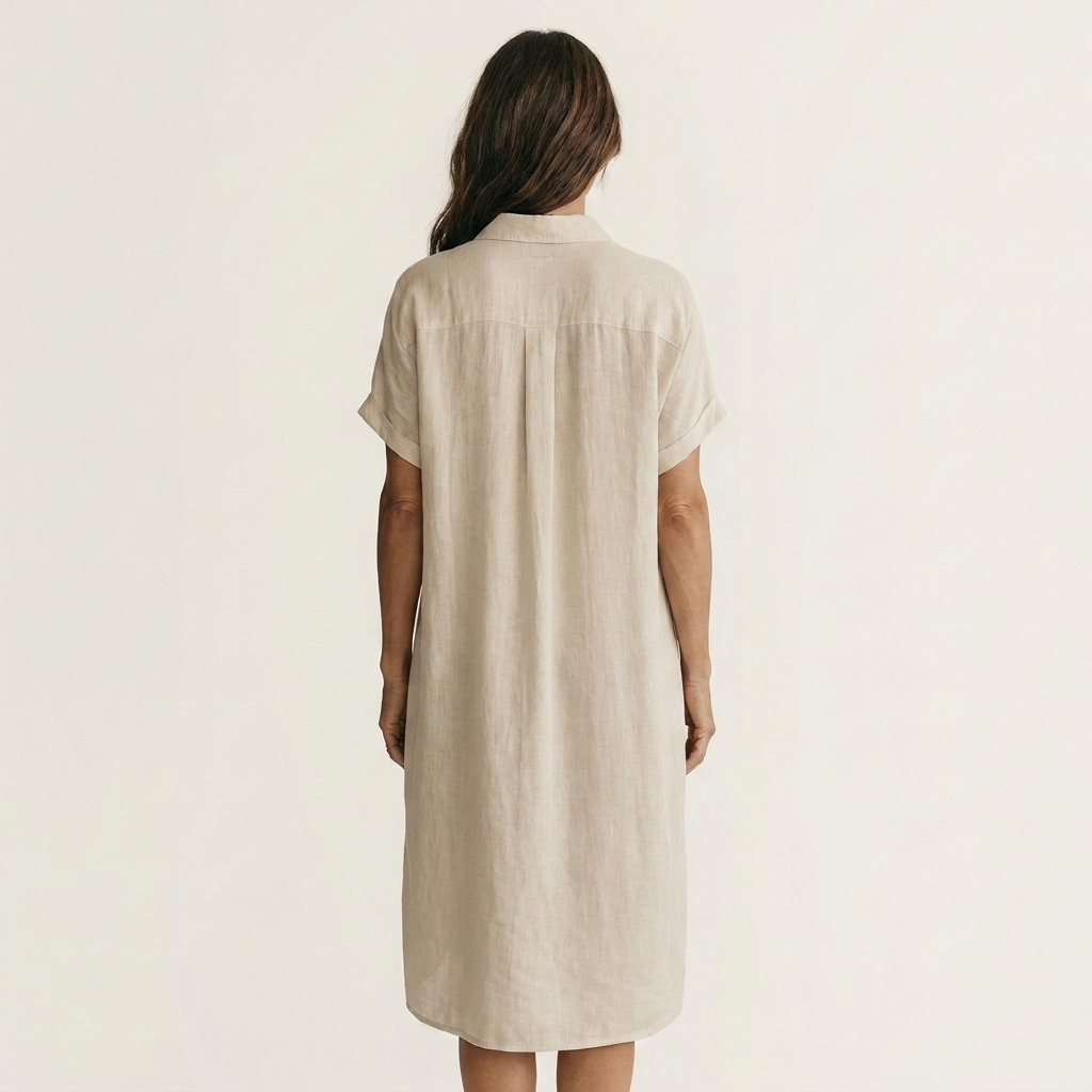 Nidalie | Midi Shirt Dress with Rolled Cuffs