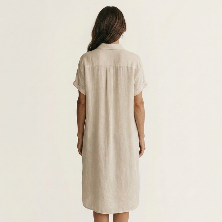 Nidalie | Midi shirt dress with rolled-up sleeves