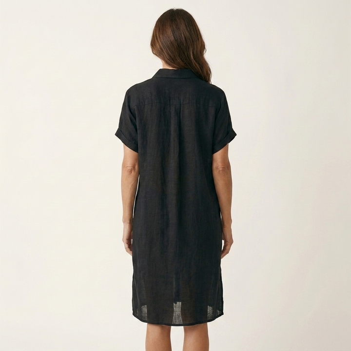 Nadege | Midi Shirt Dress with Rolled Cuffs