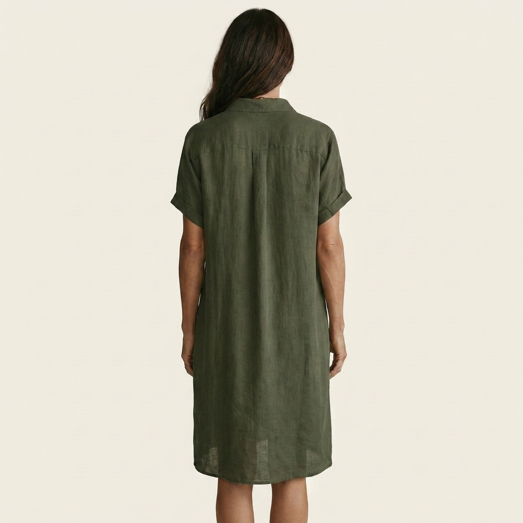 Nidalie | Midi Shirt Dress with Rolled Cuffs
