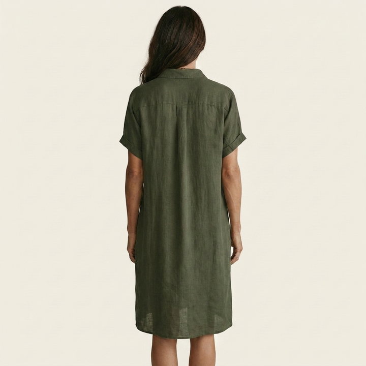 Nidalie | Midi Shirt Dress with Rolled Cuffs