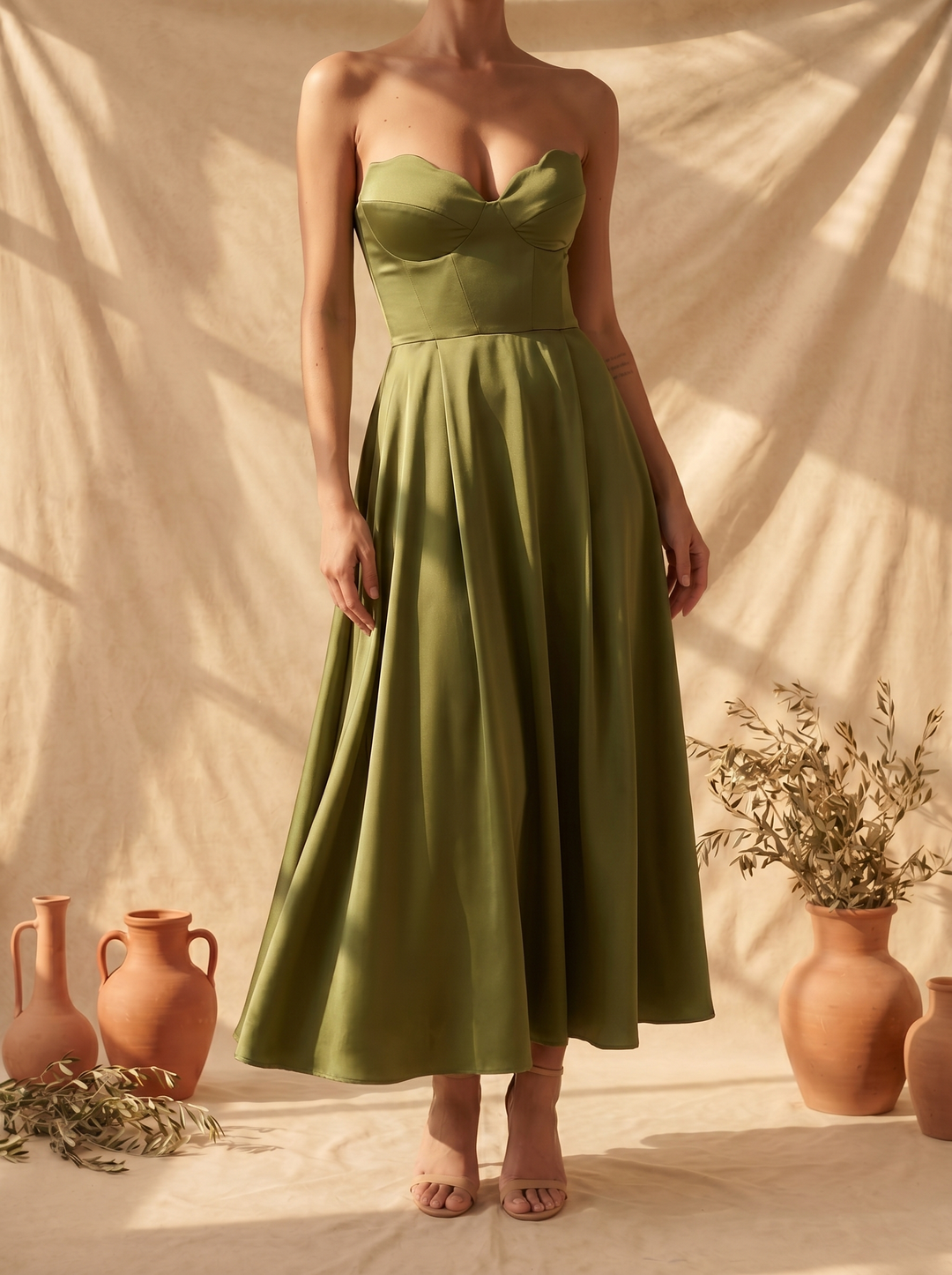 Liora™ | Women's Strapless Midi Dress