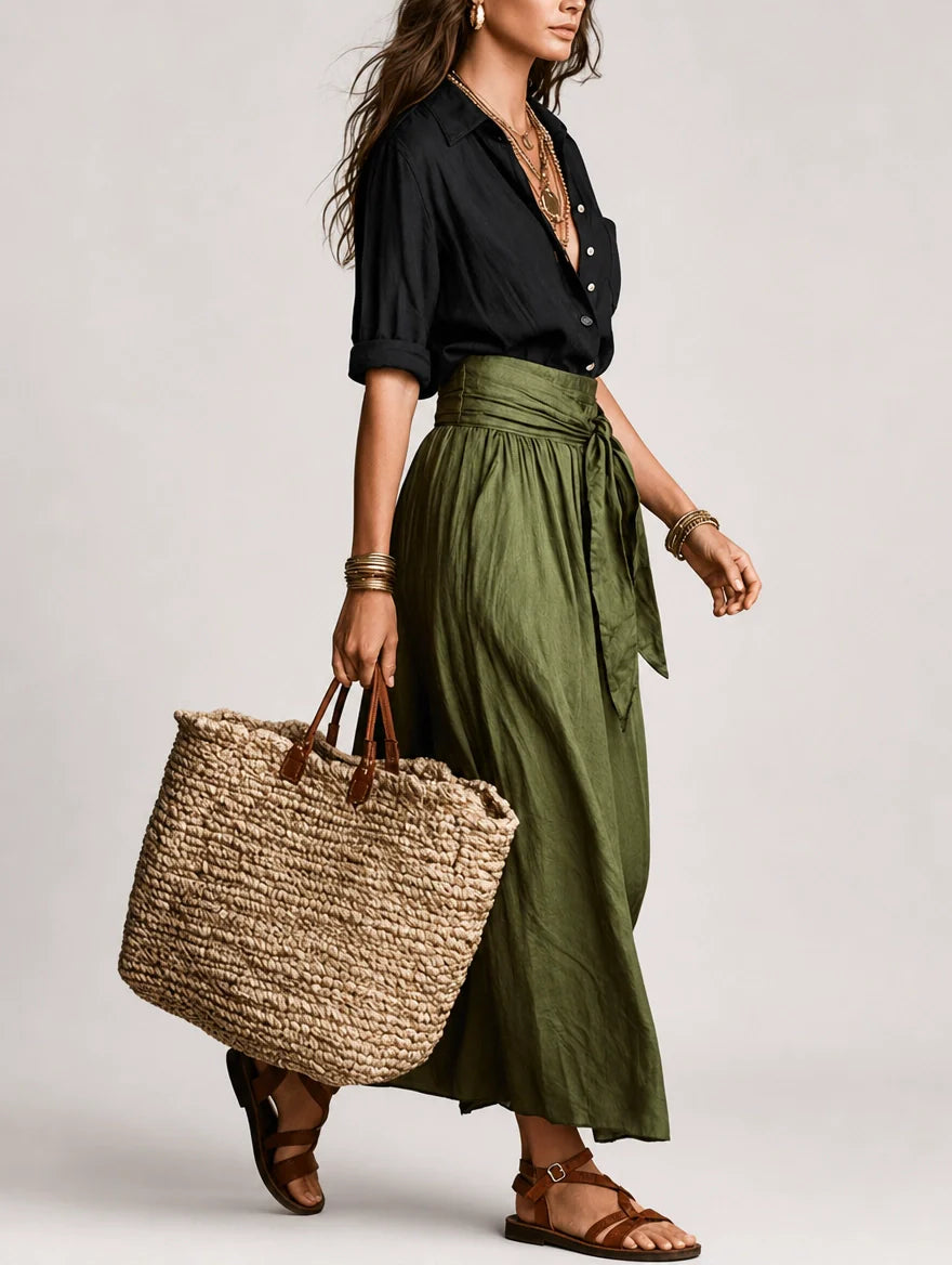 Martina | An elegant, flowing one-shoulder maxi dress