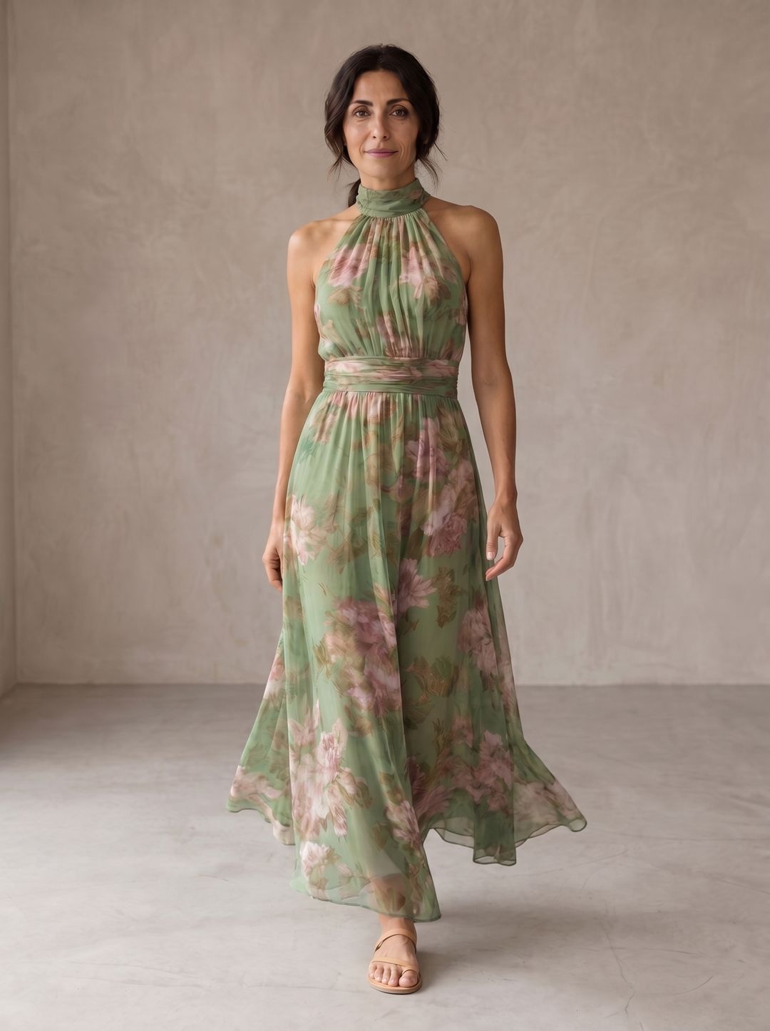 Livia™ | Women's Floral Halter Maxi Dress