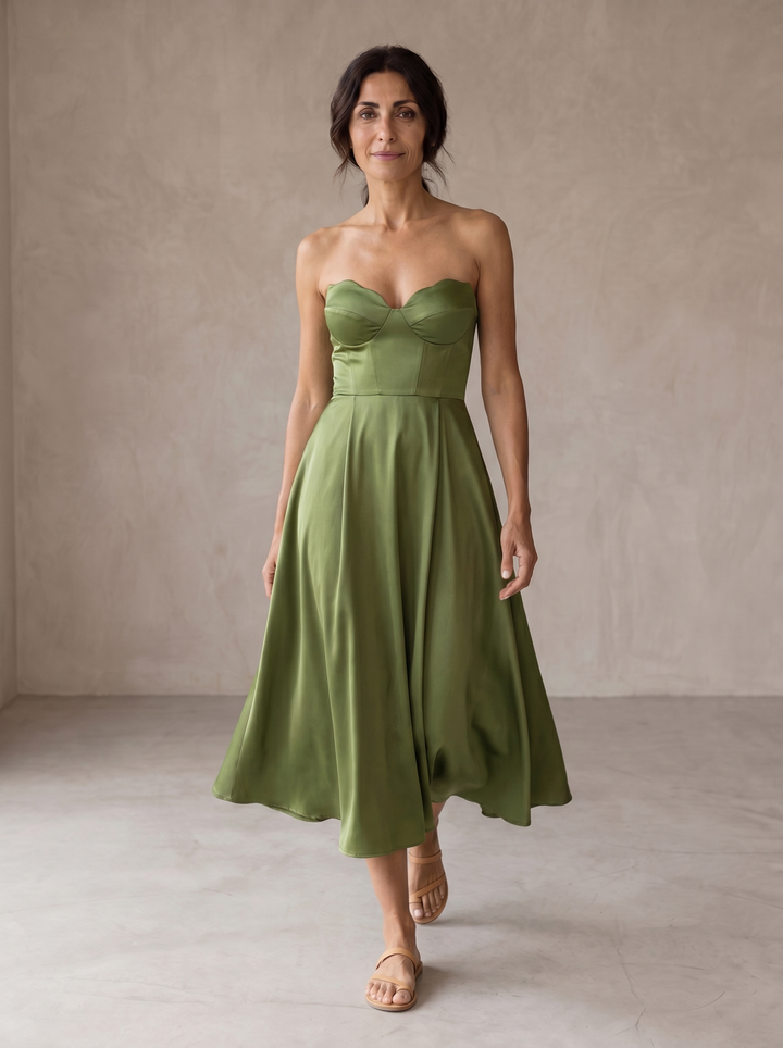 Liora™ | Women's Strapless Midi Dress