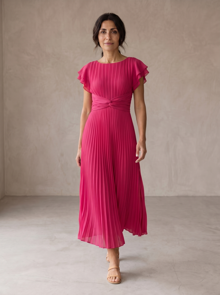 Seraphina™ | Women's Pleated Maxi Dress with Tie Waist