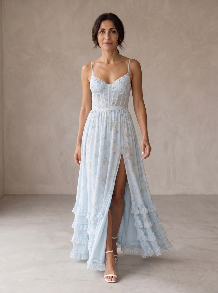 Violetta™ | Women's Ruffle V-Neck Maxi Dress
