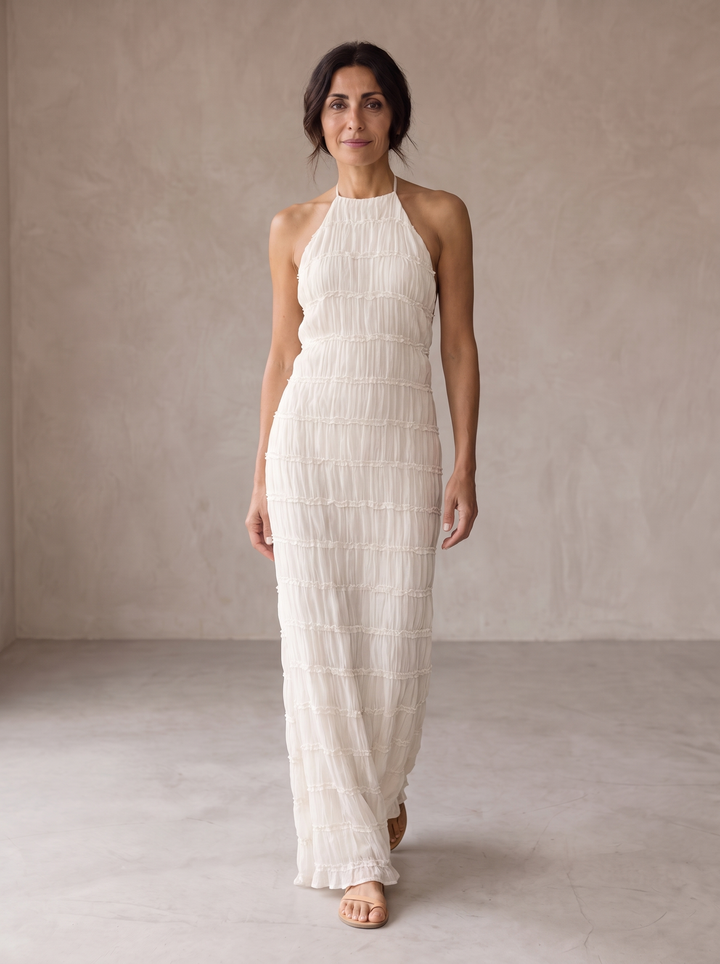 Angela™ | Women's Halter Tiered Maxi Dress