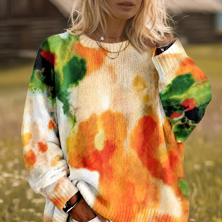 Elorinda | Tie-Dye Round-Neck Sweater
