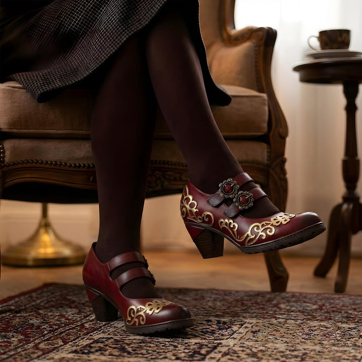 Arabesca | Women's Vintage Scrollwork Mary Jane Pumps