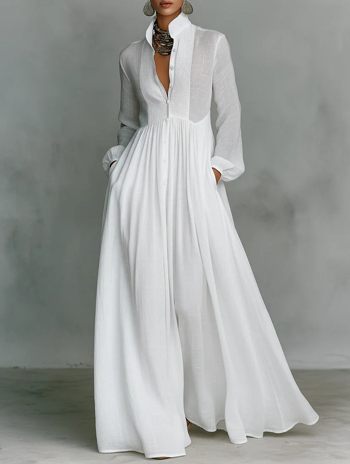 Celine™ | Women's Flowing Button-Front Maxi Dress