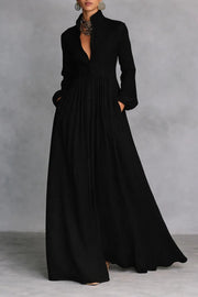 Celine™ | Women's Flowing Button-Front Maxi Dress
