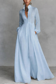 Celine™ | Women's Flowing Button-Front Maxi Dress
