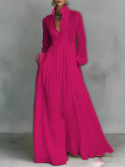 Celine™ | Women's Flowing Button-Front Maxi Dress