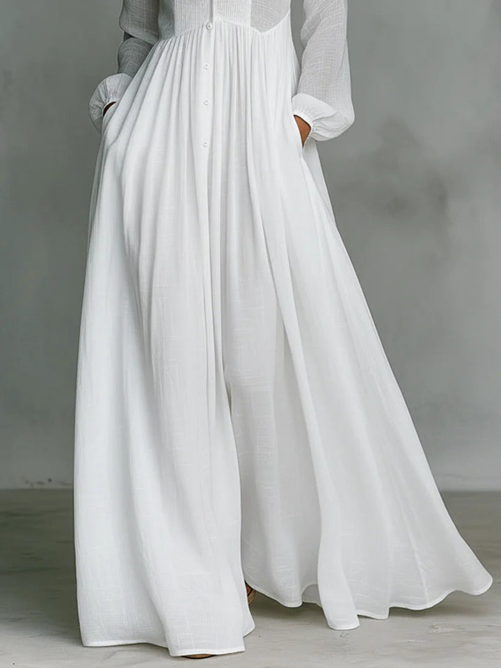 Celine™ | Women's Flowing Button-Front Maxi Dress
