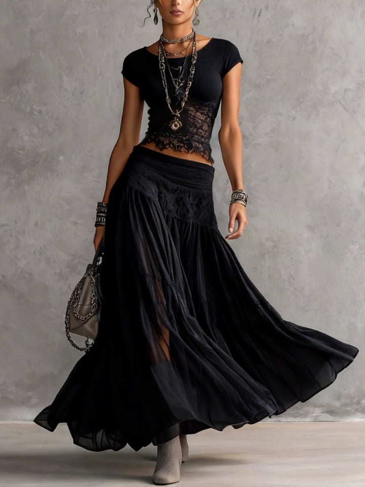 Eloise™ | Lace & Pleated Maxi Set