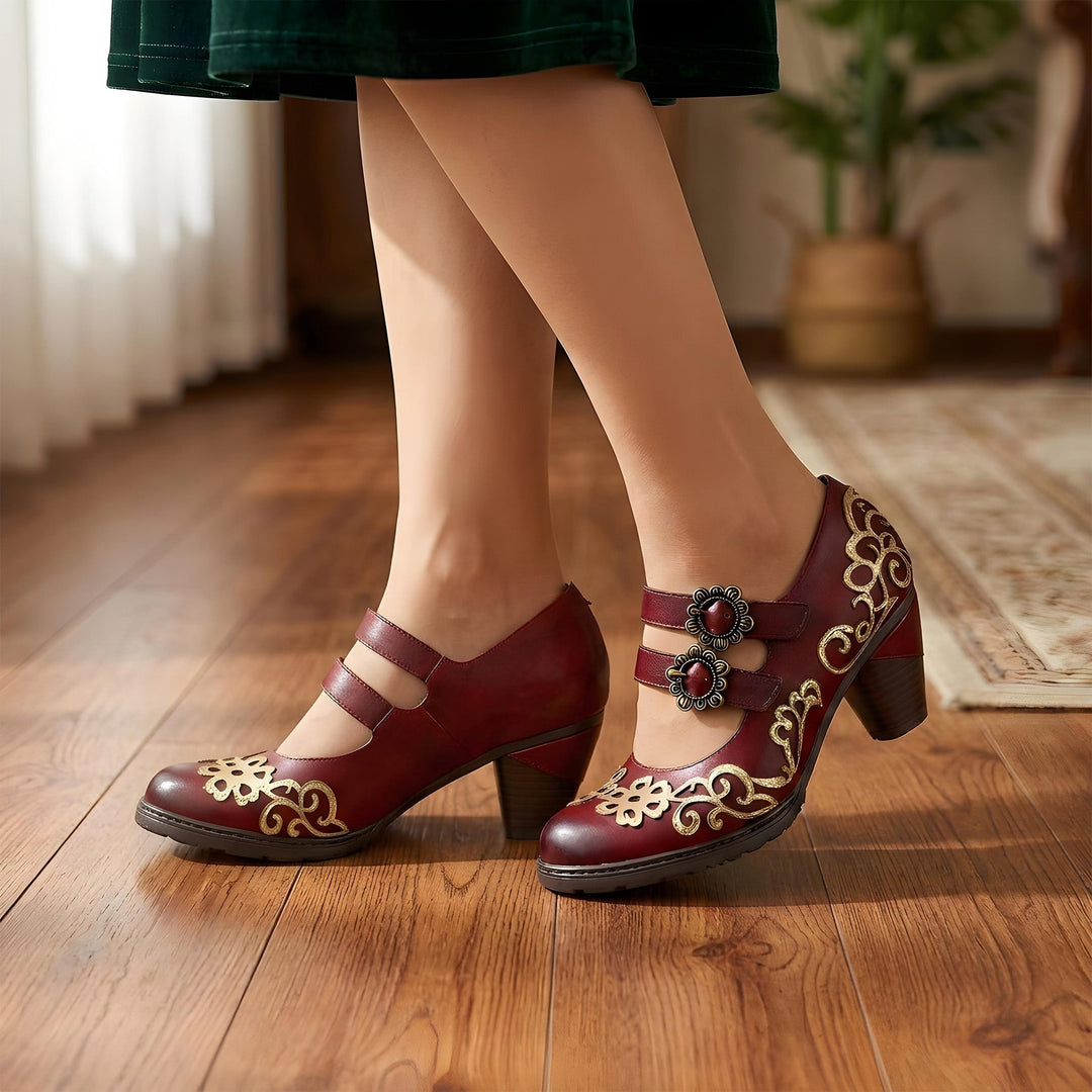 Arabesca | Women's Vintage Scrollwork Mary Jane Pumps