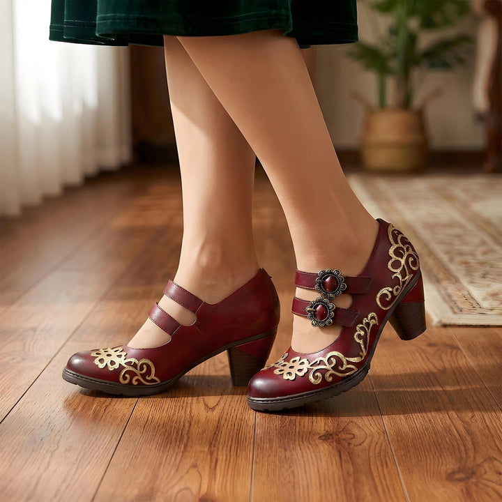 Arabesca | Women's Vintage Scrollwork Mary Jane Pumps