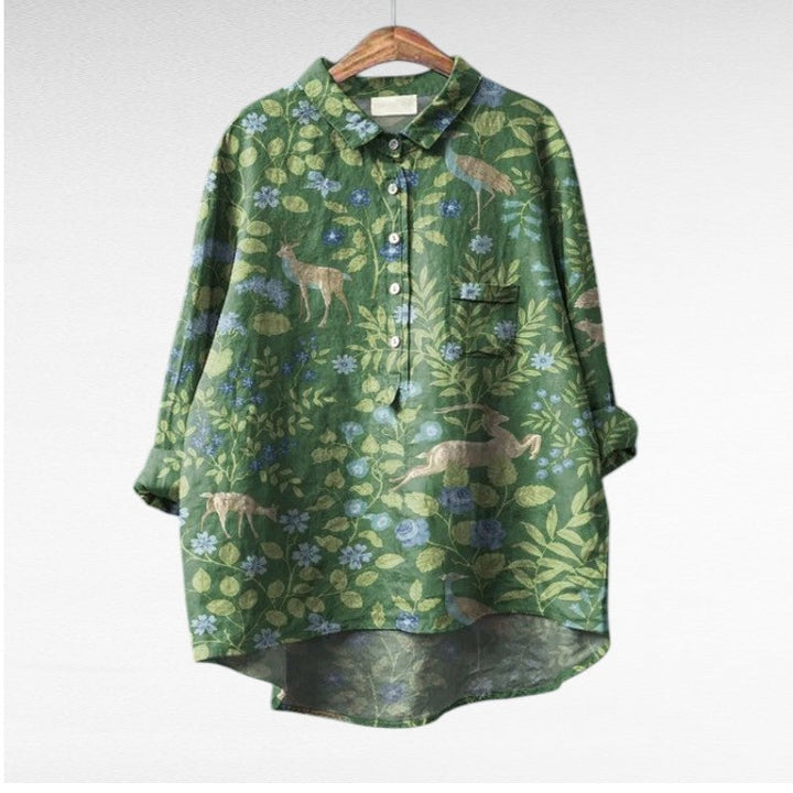 Jovienne™ | Women's Floral Button-Front Blouse