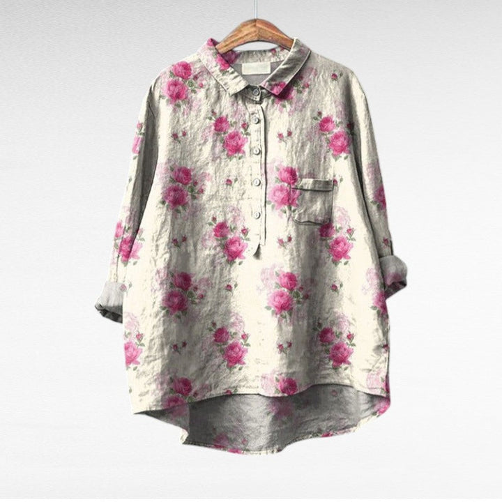 Jovienne™ | Women's Floral Button-Front Blouse