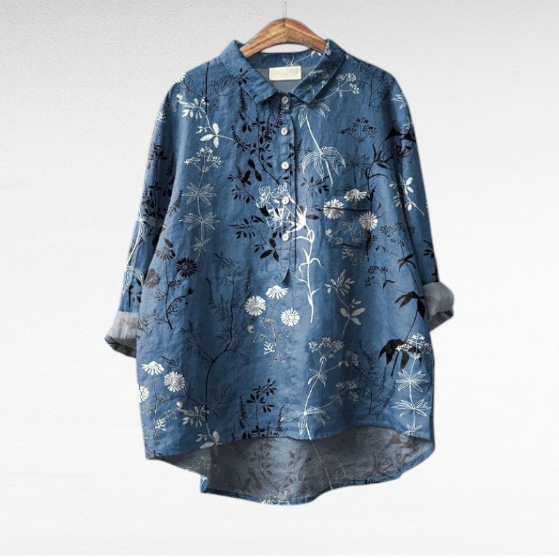 Jovienne™ | Women's Floral Button-Front Blouse