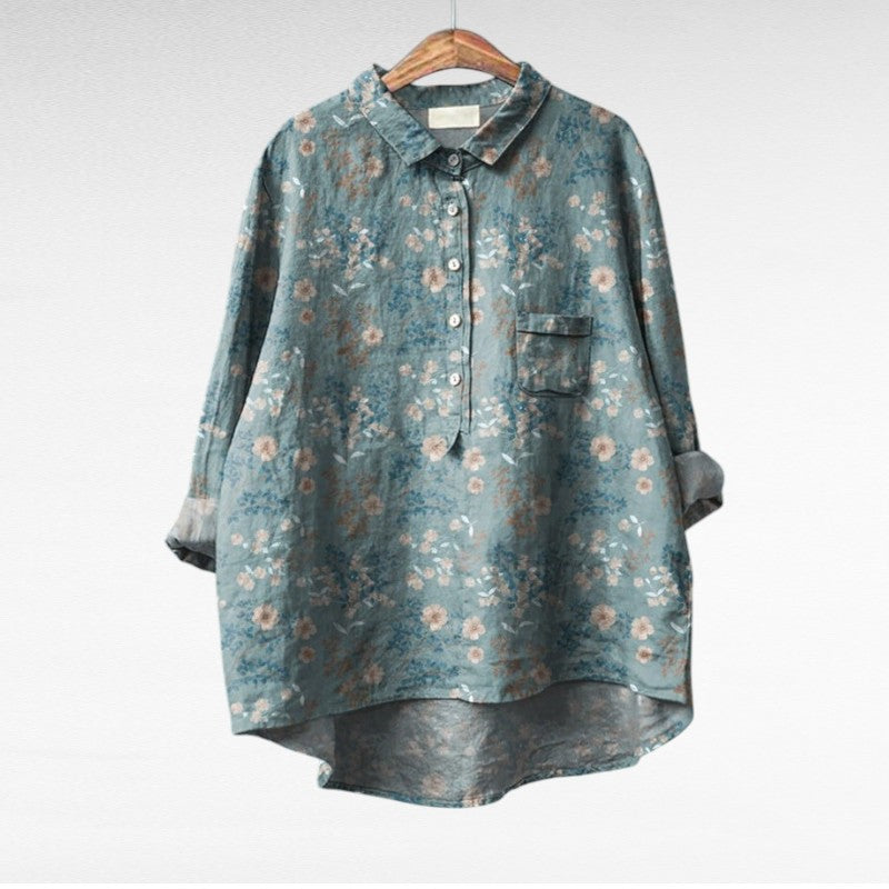 Jovienne™ | Women's Floral Button-Front Blouse
