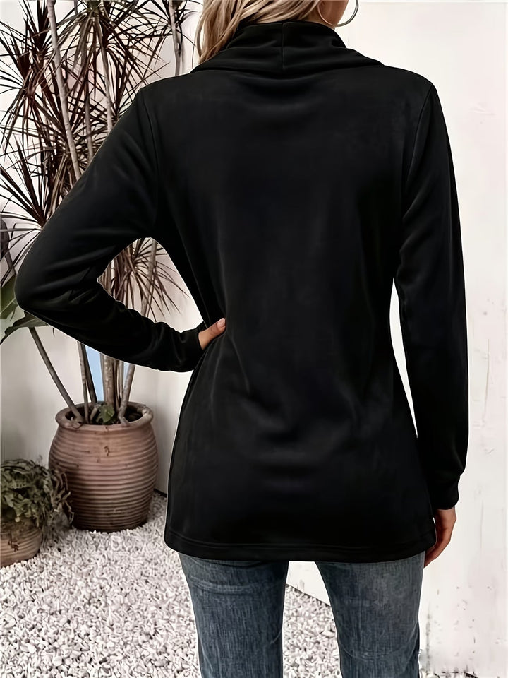 Lark™ | Black Velvet Button-Tab Cardigan