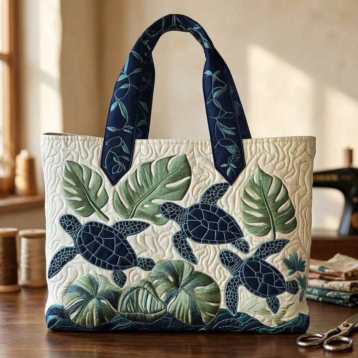 Maria™ | Women's Sea Turtle Quilted Tote Bag