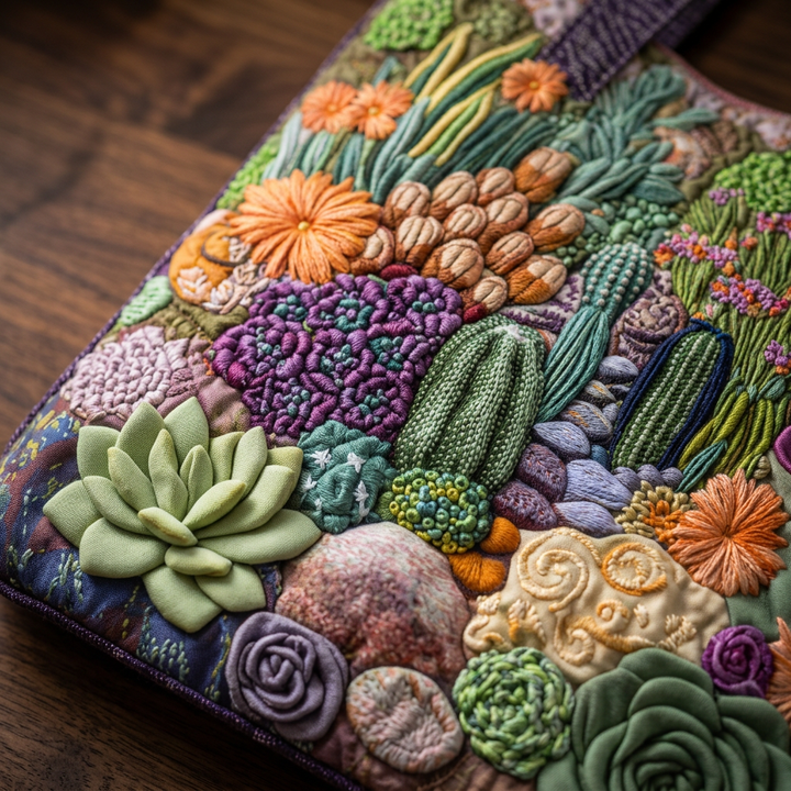 Maria™ | Women's Succulent Garden Quilted Tote Bag