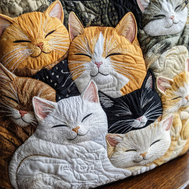 Maria™ | Women's Sleeping Kittens Quilted Tote Bag