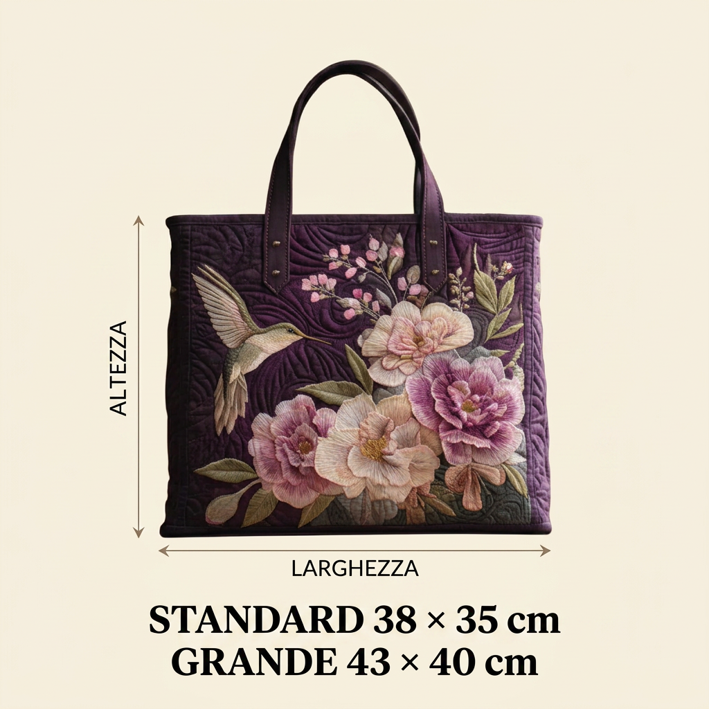 Maria™ | Women's Hummingbird &amp; Orchid Quilted Tote Bag