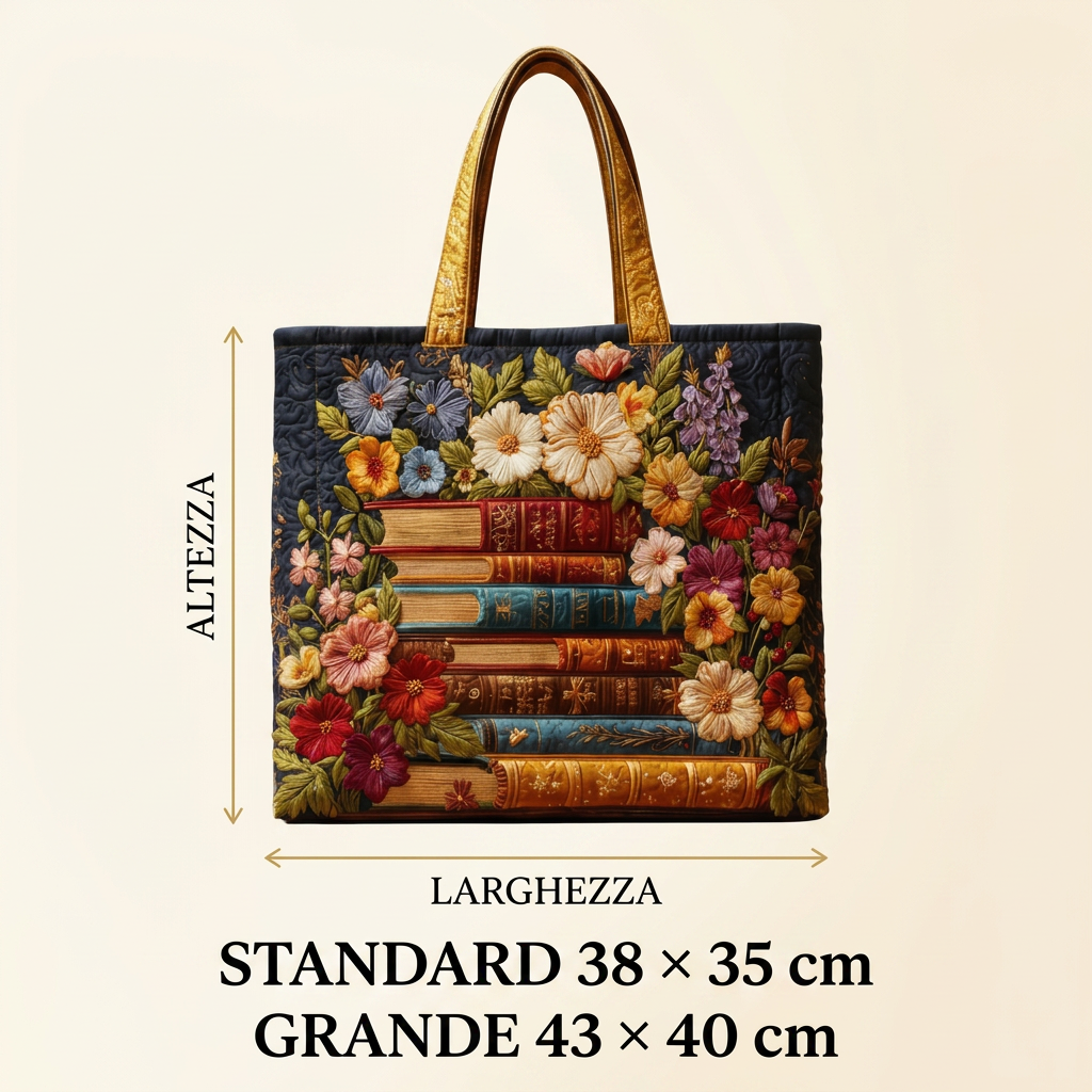 Maria™ | Women's Floral &amp; Books Quilted Tote Bag