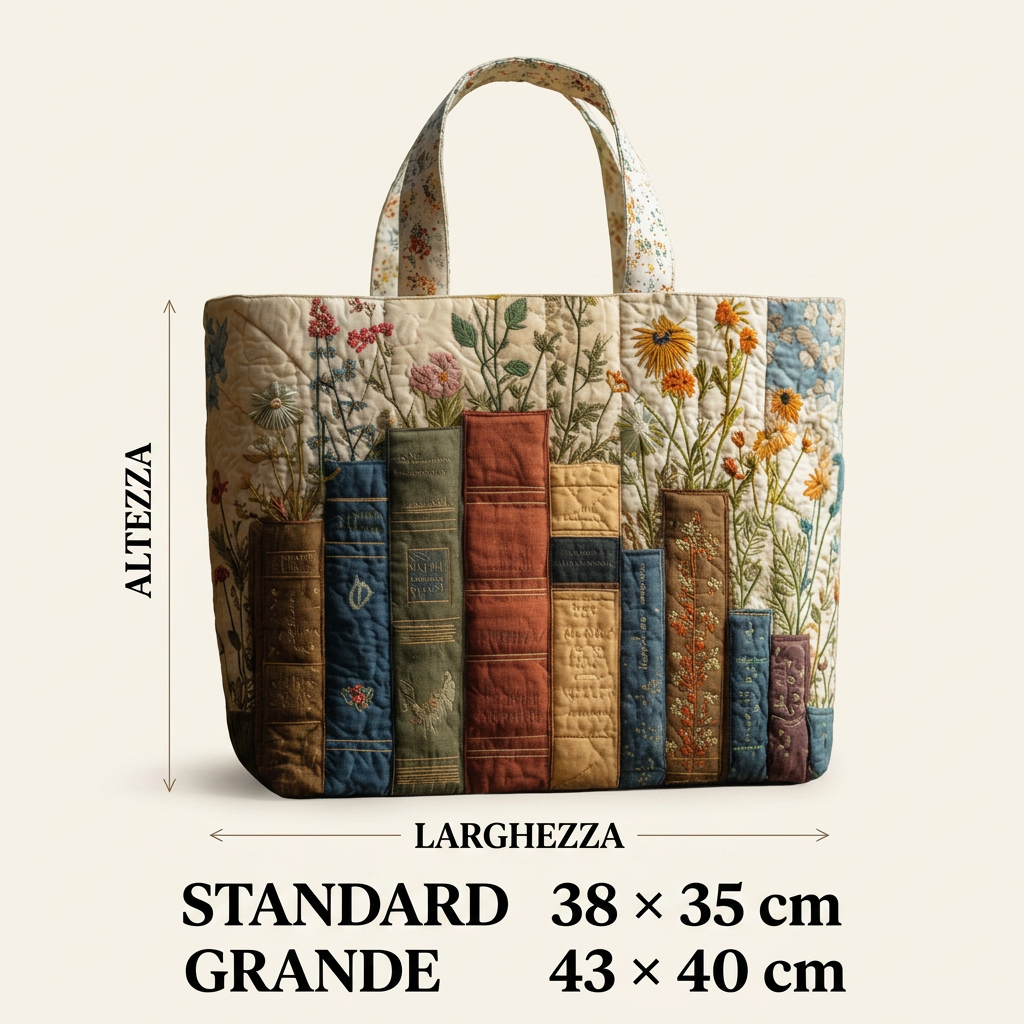 Maria™ | Women's Books &amp; Flowers Quilted Tote Bag