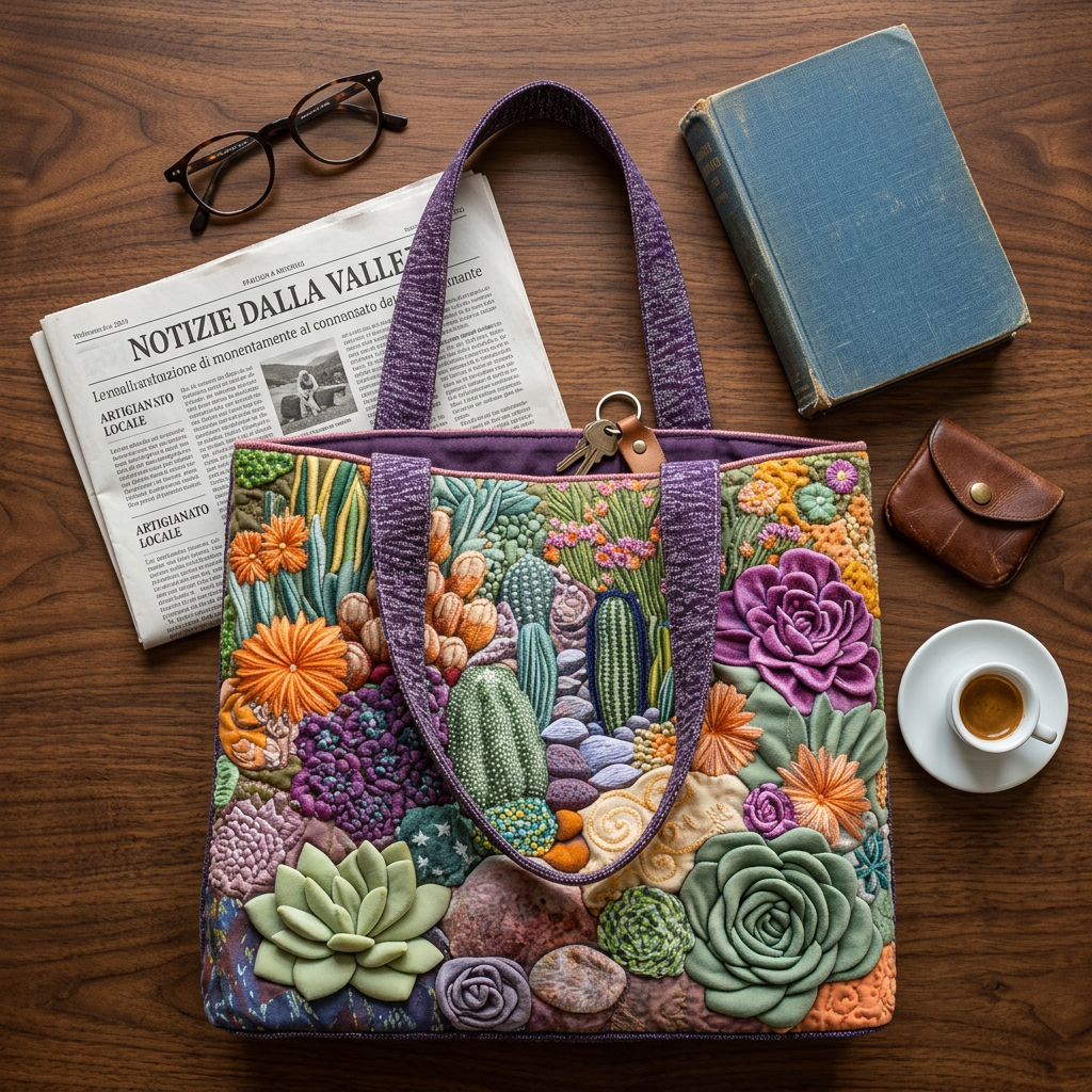 Maria™ | Women's Succulent Garden Quilted Tote Bag