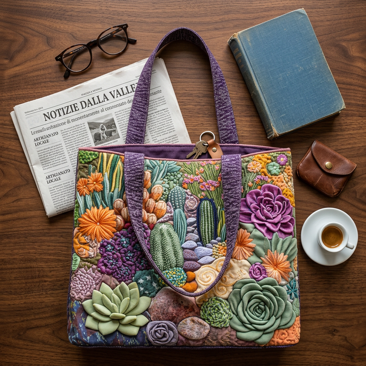 Maria™ | Women's Succulent Garden Quilted Tote Bag