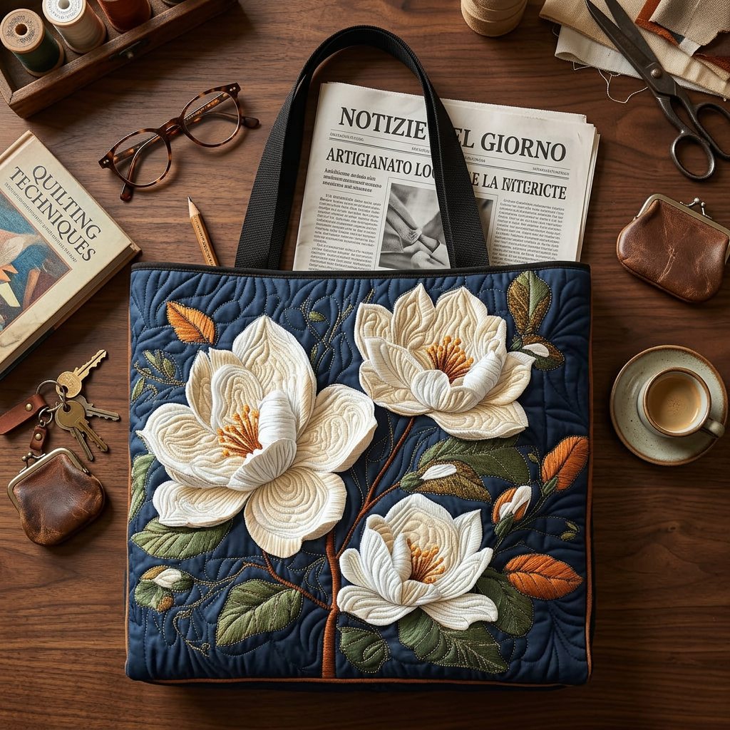 Maria™ | Women's Delicate Magnolia Quilted Tote Bag