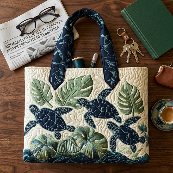 Maria™ | Women's Sea Turtle Quilted Tote Bag