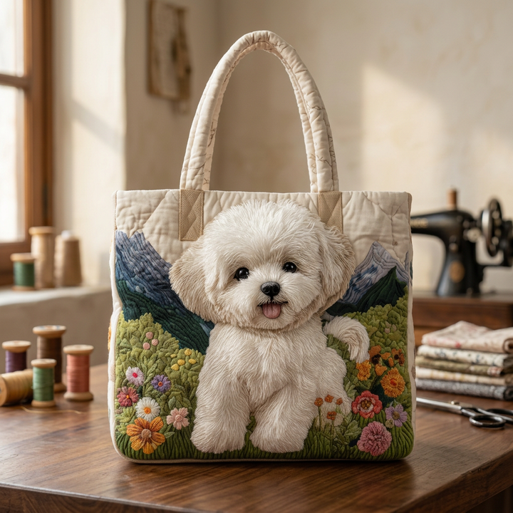 Maria™ | Women's Magical Dog Quilted Tote Bag