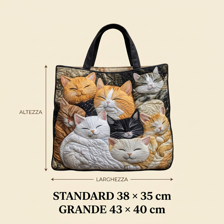 Maria™ | Women's Sleeping Kittens Quilted Tote Bag