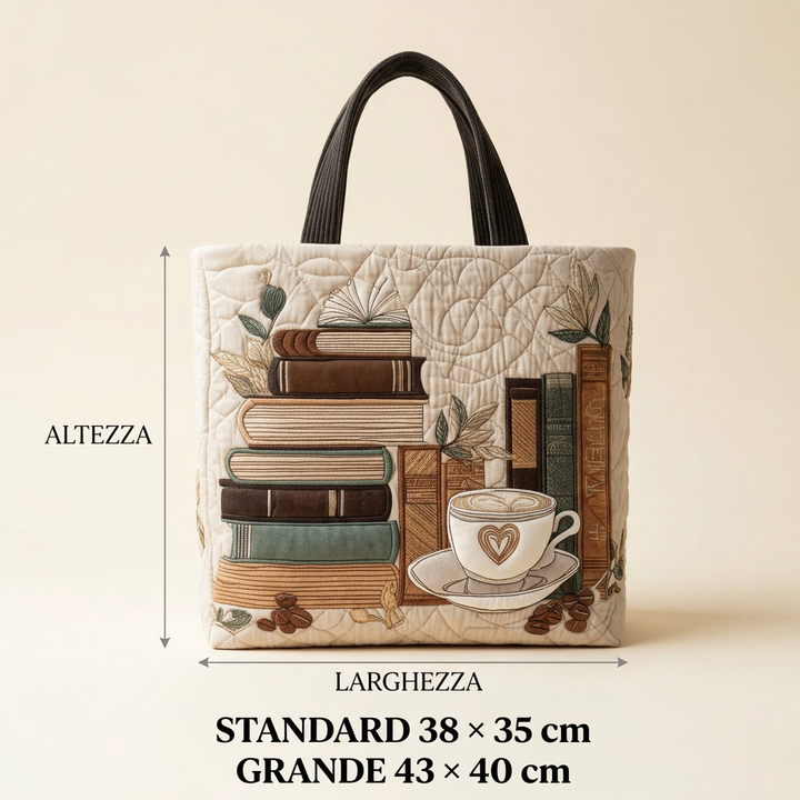 Maria™ | Women's Coffee-Themed Quilted Tote Bag