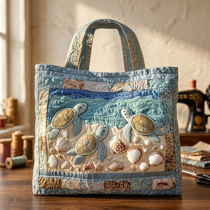 Maria™ | Women's Sea Turtle Quilted Tote Bag