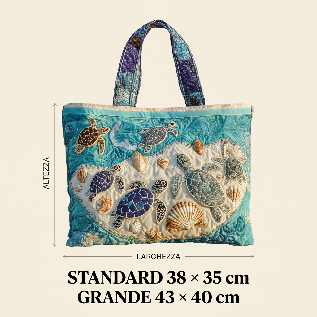 Borsa Artistica Trapuntata tartarughe – Due Misure
