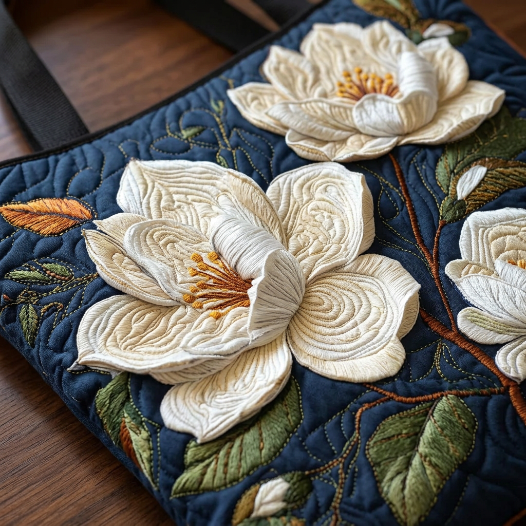 Maria™ | Women's Delicate Magnolia Quilted Tote Bag