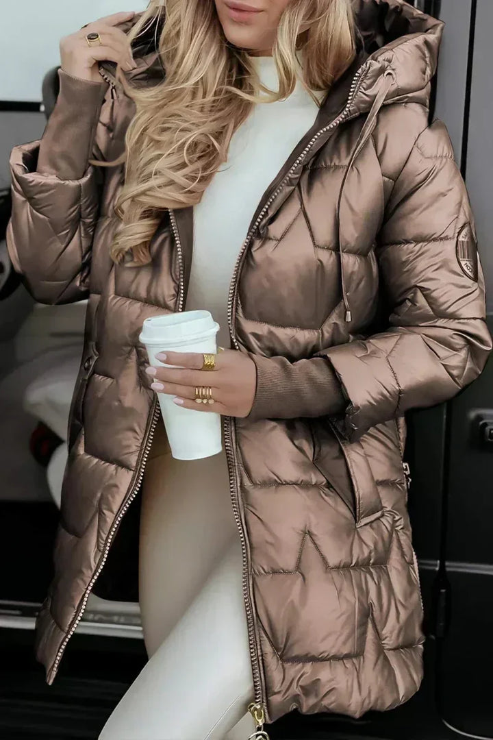 Devonna Long Warm Quilted Jacket