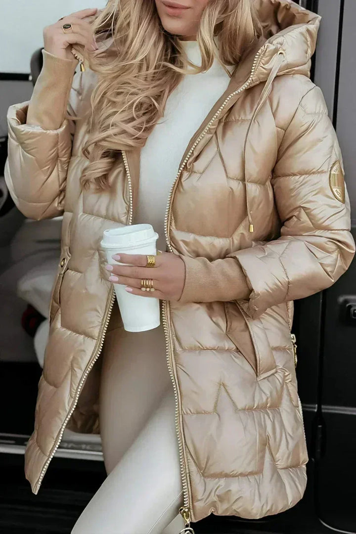 Devonna Long Warm Quilted Jacket