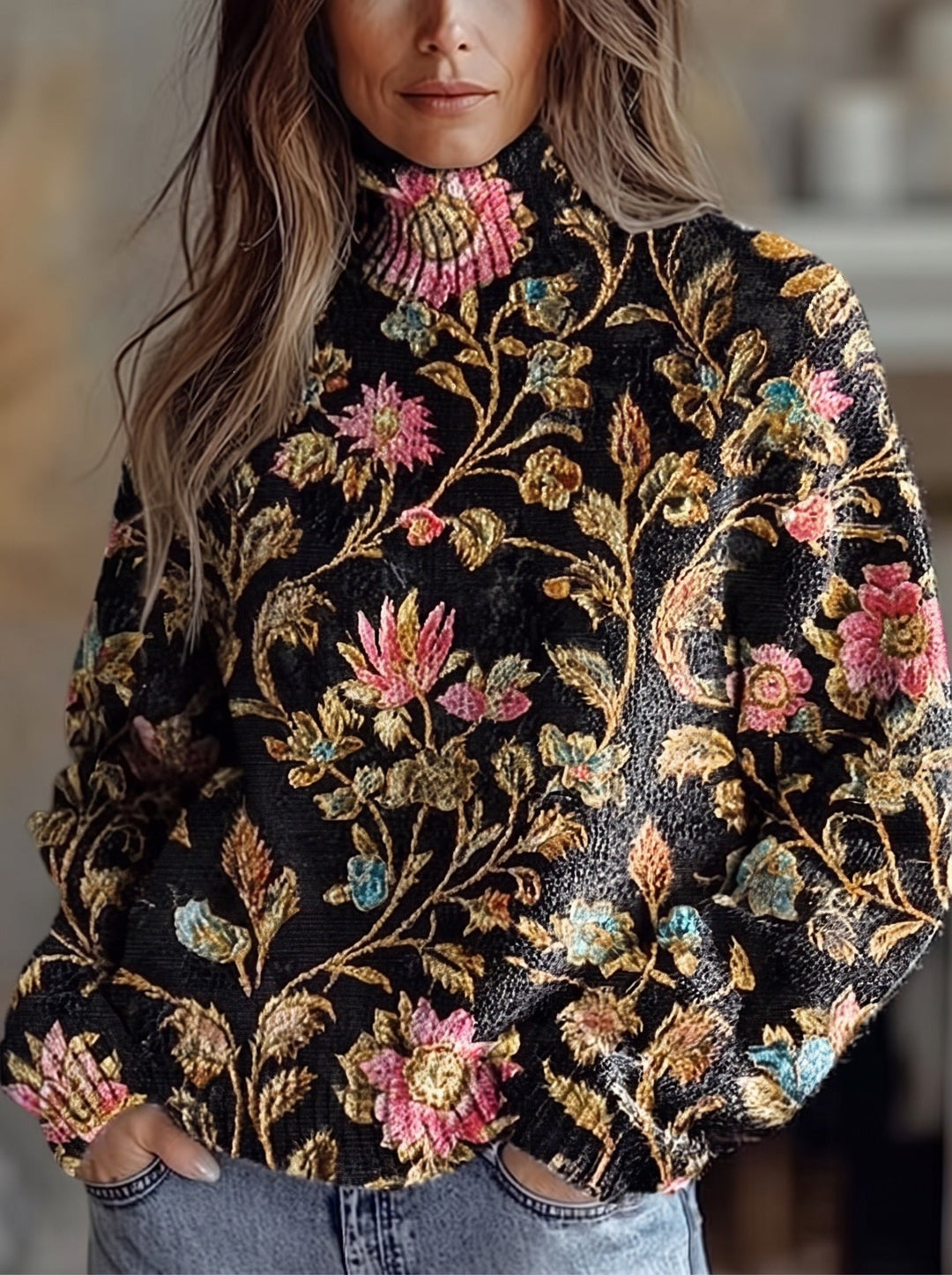 Odilia | Golden Vine Turtleneck