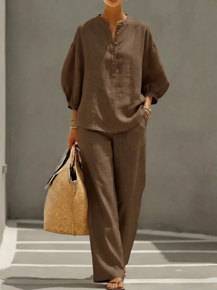 Camille | A relaxed two-piece shirt set