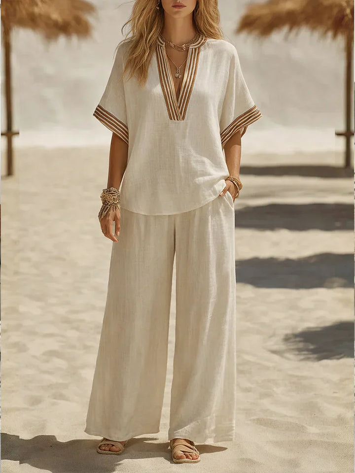 Maribel | Relaxed V-neck two-piece Set