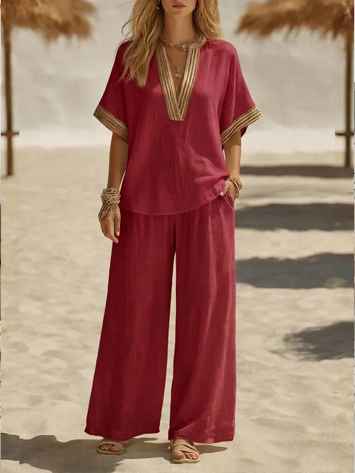Maribel | Relaxed V-neck two-piece Set